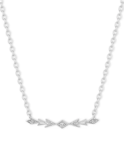 Diamond Elsa Frozen Fractal Bar Pendant Necklace (1/20 ct. t.w.) in Sterling Silver, 16" + 2" extender