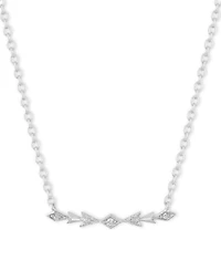 Diamond Elsa Frozen Fractal Bar Pendant Necklace (1/20 ct. t.w.) in Sterling Silver, 16" + 2" extender