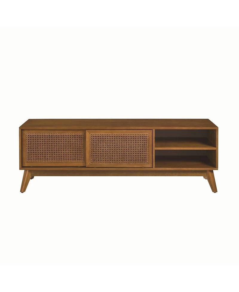 Streamdale Mid Century Modern Rattan Tv Stand for 65"