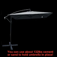 Streamdale Solar Powered Led Patio Umbrella with Crank & Base