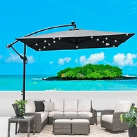 Streamdale Solar Powered Led Patio Umbrella with Crank & Base
