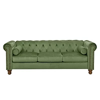 Streamdale Green Velvet Chesterfield Sofa - 3 Seater