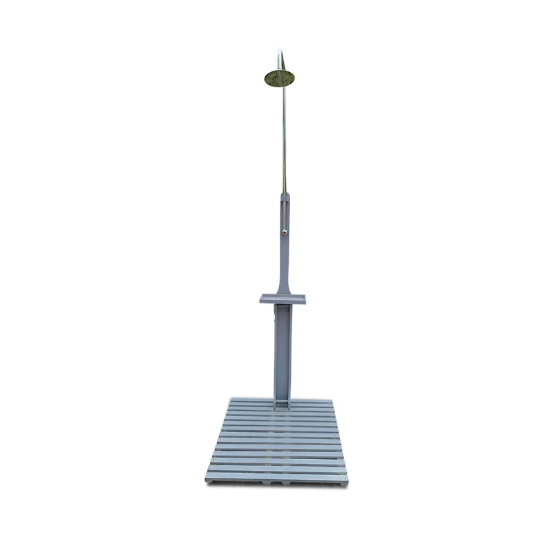 Simplie Fun Outdoor Garden Pool Shower With Chassis Board, For Swimming Pool, Patio, Terrace, Garden, Wood