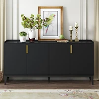 Streamdale Wooden Sideboard with 4 Doors and Adjustable Shelf