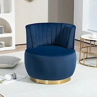 Streamdale Velvet Swivel Barrel Chairs for Living Room or Office