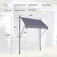 Streamdale Adjustable Retractable Awning with Uv Protection
