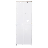 Streamdale White Wooden Kitchen Pantry with Glass Door Storage