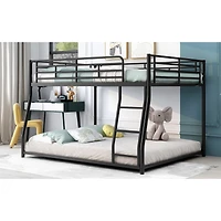 Simplie Fun Metal Floor Bunk Bed, Full Xl Over Queen