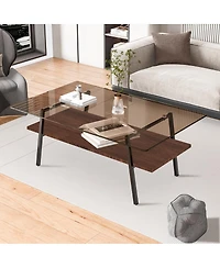 Streamdale Furniture Modern Brown Glass Coffee Table