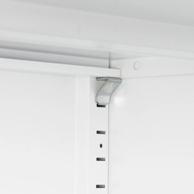 Simplie Fun Steel Lockable Storage Cabinet with Adjustable Shelves, White