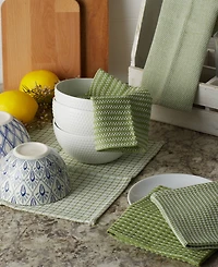 Design Imports Everyday Kitchen Collection Assorted Dishcloth Set, 12x12", Antique Green, 5 Count