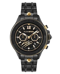 Plein Sport Men's Warrior Tech Chronograph Date Quartz Black Stainless Steel 47.5MM