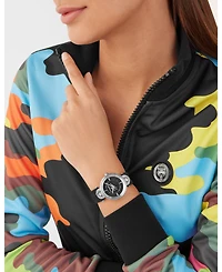 Plein Sport Women's Supernova Two Hand Quartz Black Silicone 34MM