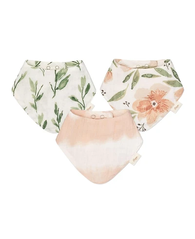 Crane Baby Baby Girls Parker Muslin Bibs, 3 Piece Set