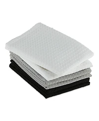 Design Imports Cotton Kitchen Collection Dishtowel Set, 18x26", Assorted Neutrals, 6 Piece