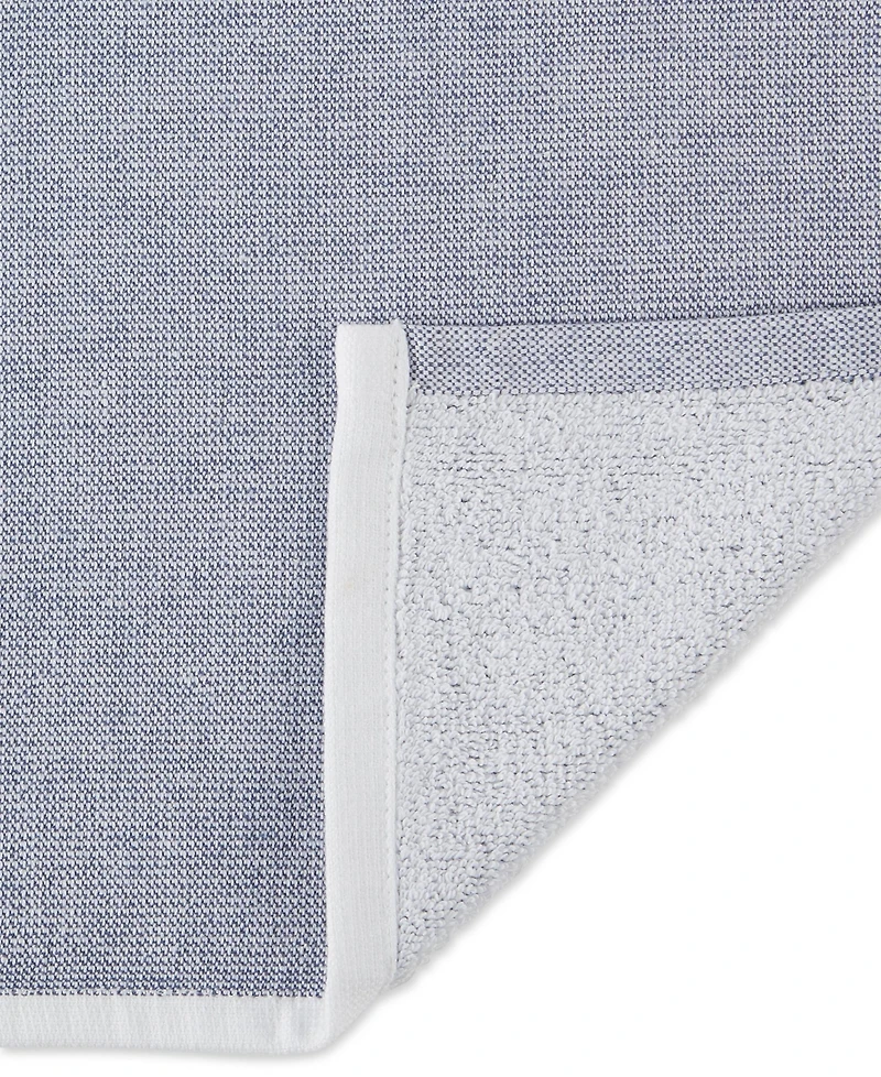 Design Imports French Terry Collection Kitchen Dishtowel Set, 18x28", French Blue Chambray Solid, 3 Piece