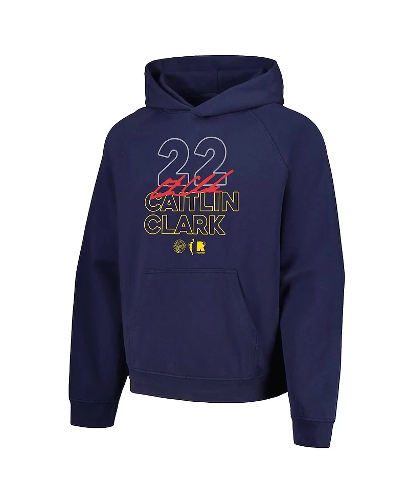 Round21 Men's and Women's Caitlin Clark Navy Indiana Fever Bound Pullover Hoodie