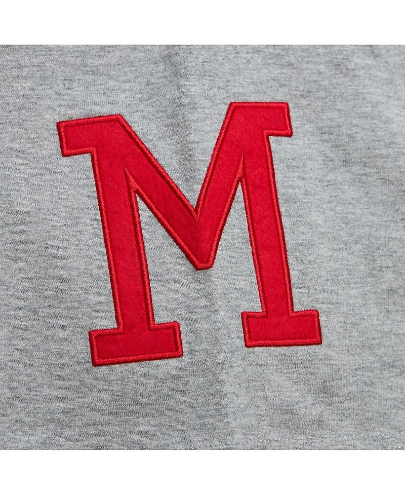 Mitchell Ness Men's Hank Aaron Heather Gray Milwaukee Braves Cooperstown Collection Legends T-Shirt