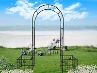 Streamdale Outdoor Black Metal Garden Arbor Archway