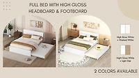 Streamdale Modern Full Bed with Trundle & 2 Drawers