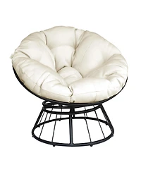 360-Degree Swivel Moon Chair with Fluffy Cushion