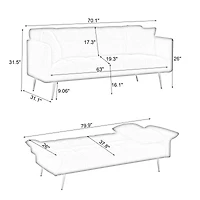 Streamdale Furniture Convertible Double Sofa Bed for Small Spaces
