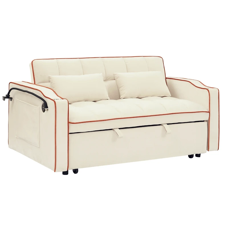 Streamdale Furniture 55.51 Inch Versatile Foldable Sofa Bed In 3 Lengths, Modern Sofa Sofa Sofa