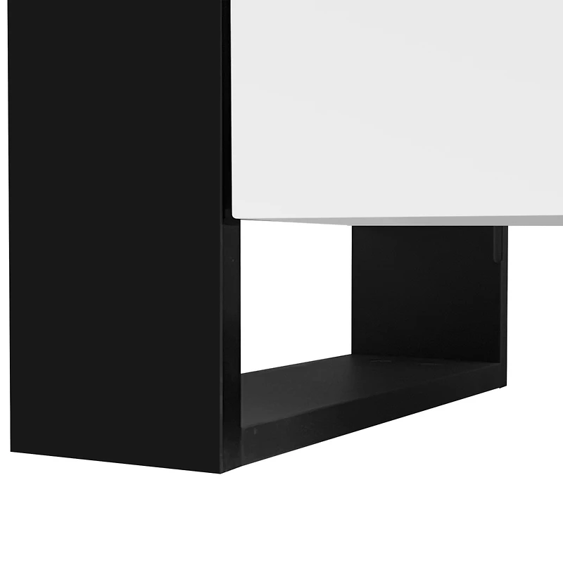 Streamdale High Gloss White Tv Stand with Electric Fireplace