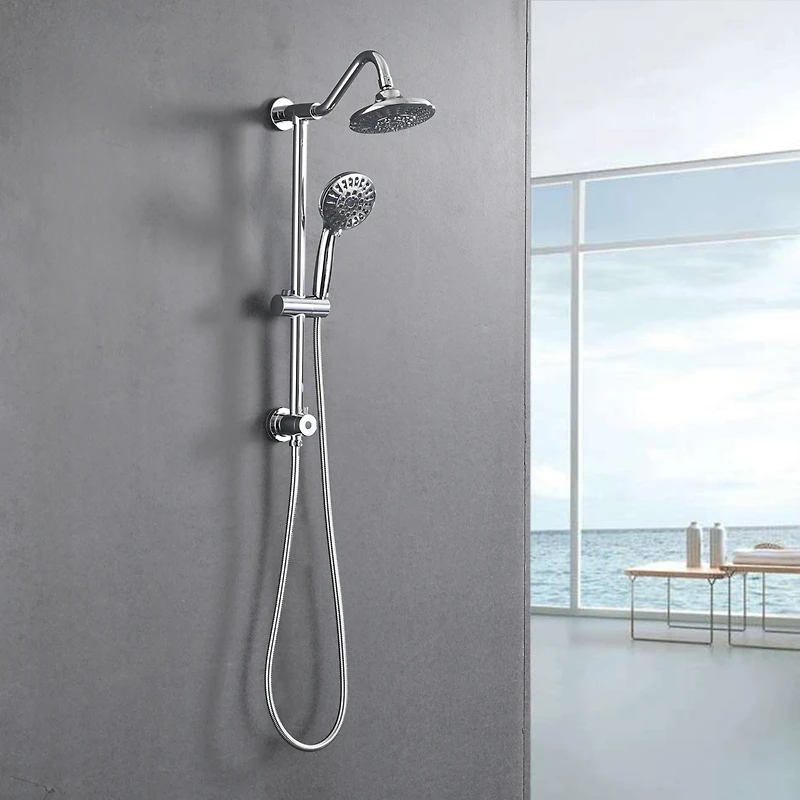6 Inch Rain Shower Head With Handheld Shower Head Bathroom Rain Shower System