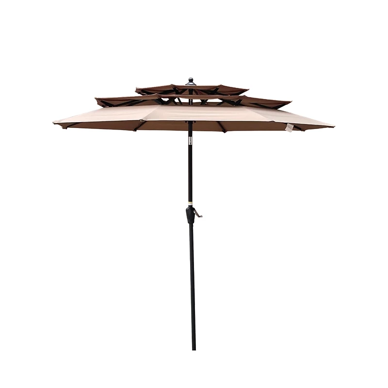 Outdoor Patio Umbrella - 9Ft with Crank, Tilt, and Vents