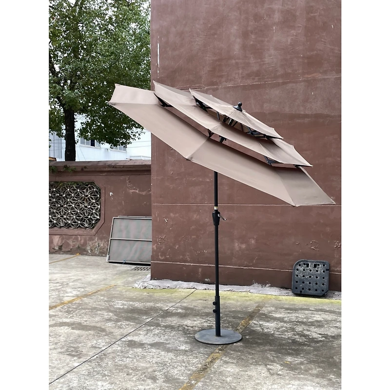 Outdoor Patio Umbrella - 9Ft with Crank, Tilt, and Vents