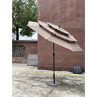 Outdoor Patio Umbrella - 9Ft with Crank, Tilt, and Vents