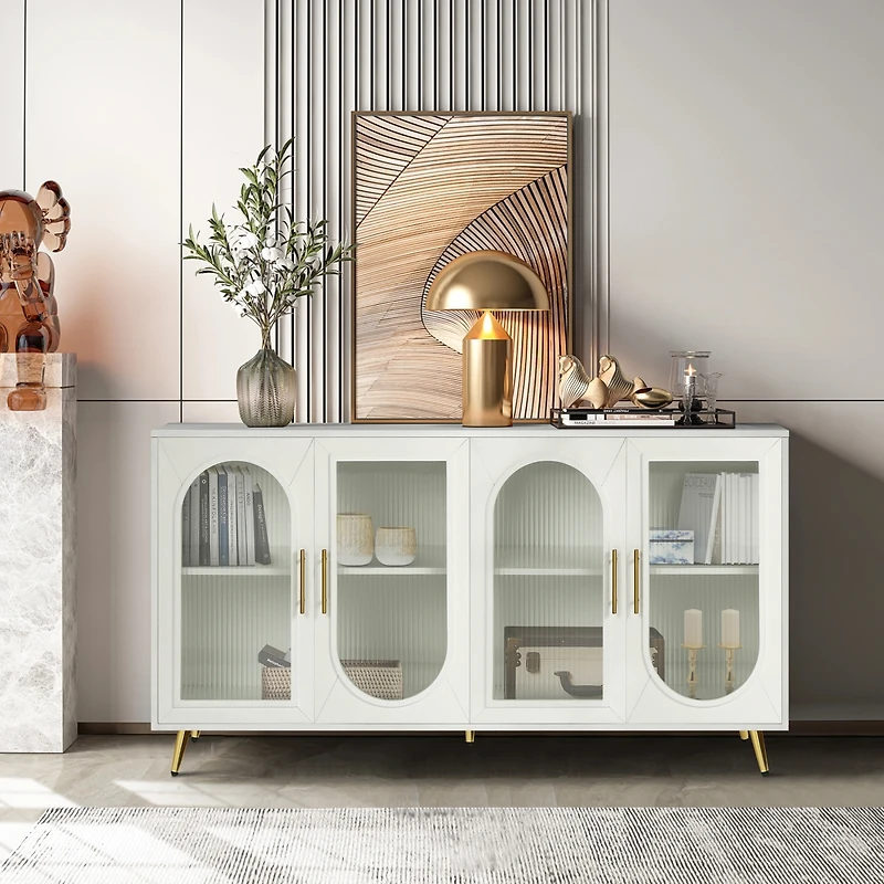 Streamdale 65+ Inch Tv Stand with Storage, White