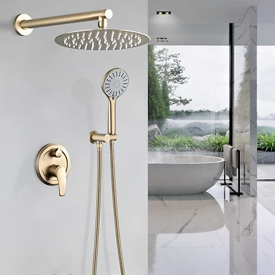 High Pressure Wall Mounted Shower With 5-Function Handheld Shower Head