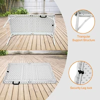 Streamdale 4FT Foldable Table for Camping (White), 135Kg Capacity