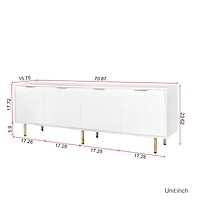 Modern Warm White Tv Cabinet For 80 Inch Tv Stands, For Living Room Bedroom