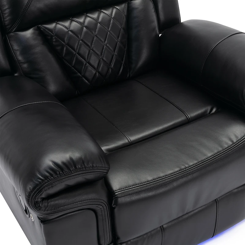 Streamdale Manual Recliner Chair with Led for Home Theater