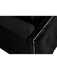 Bayberry Black Velvet Chair With 1 Pillow