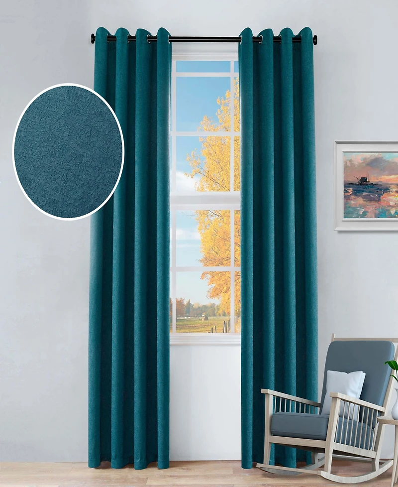 Superior Senna Textured Curtain Set of Panels with Grommet Header