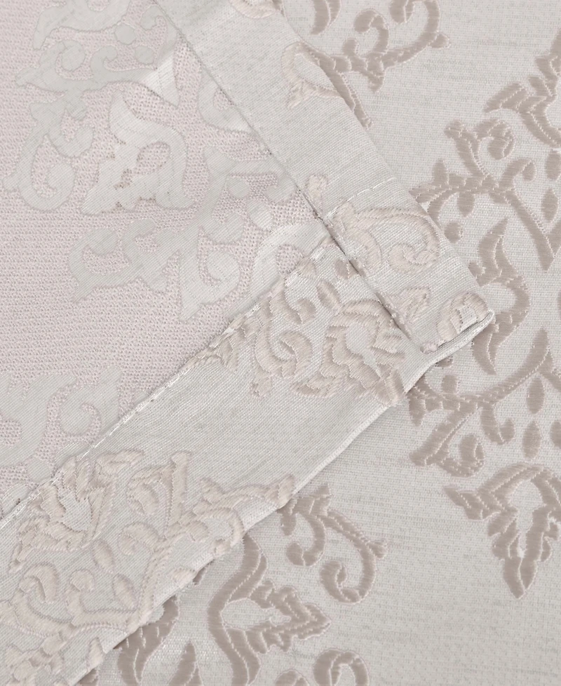 Superior Modern Venetian Damask Jacquard 2-Piece Curtain Panels with Grommet Header Top