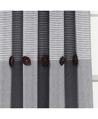 Lush Decor Farmhouse Button Stripe Yarn Dyed Woven Cotton Window Curtain Panels