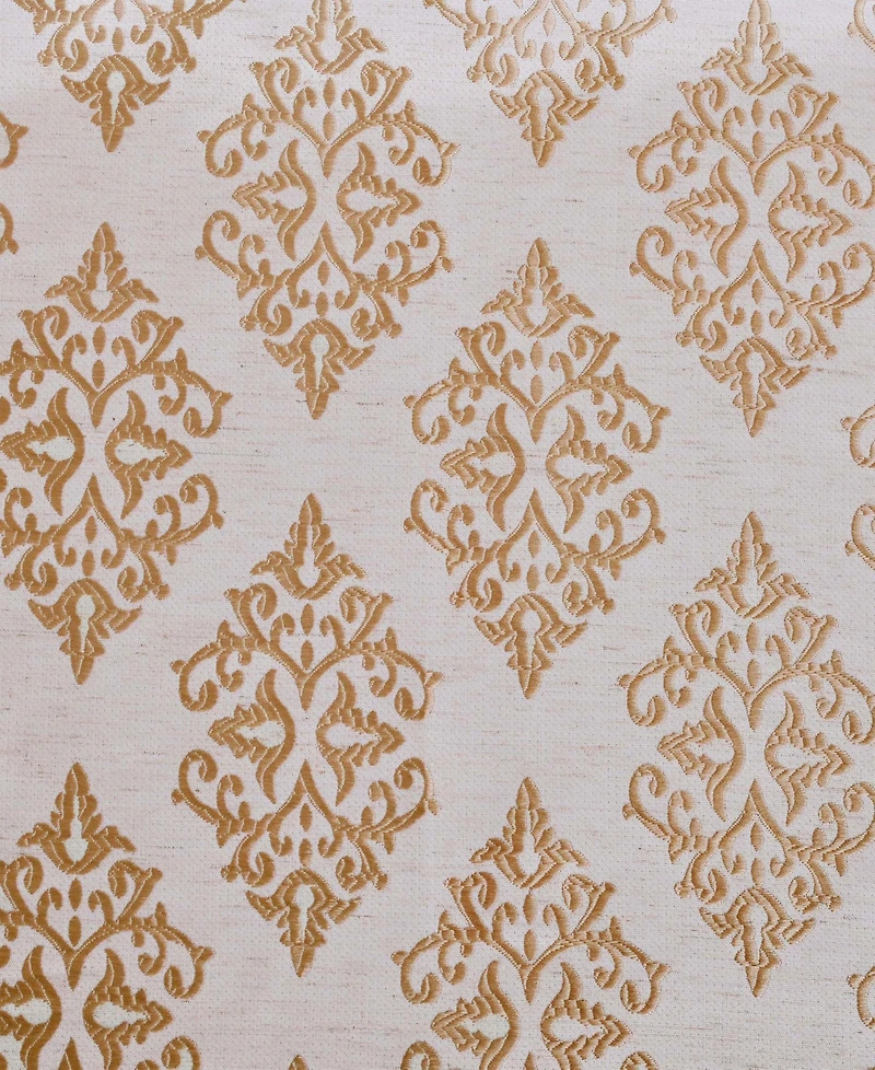 Superior Modern Venetian Damask Jacquard 2-Piece Curtain Panels with Grommet Header Top