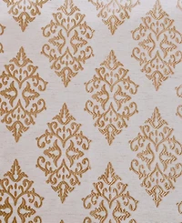 Superior Modern Venetian Damask Jacquard 2-Piece Curtain Panels with Grommet Header Top
