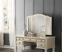 Streamdale Modern Vanity Set with Foldable Mirror and Drawers