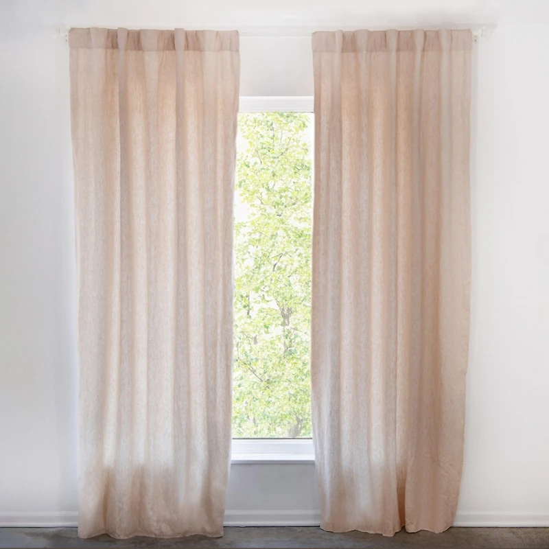 100% French Linen Window Curtain Set