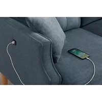 Streamdale Furniture Living Space Sofa 3 Seater With Waterproof Fabric, Usb Charge Port