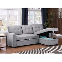 Streamdale Upholstered Pull Out Sectional Sofa With Chaise