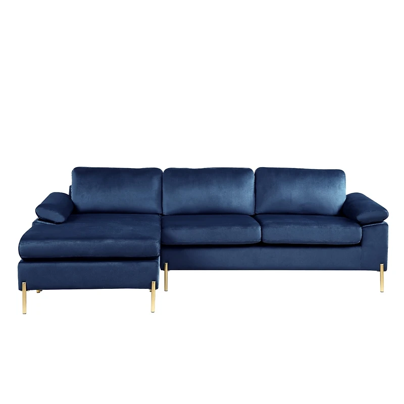 Streamdale Furniture Shannon Velvet Sectional Sofa With Chaise