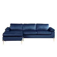 Streamdale Furniture Shannon Velvet Sectional Sofa With Chaise