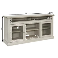 Modern Tv Stand with Fireplace Insert, Stone Gray, 60" W